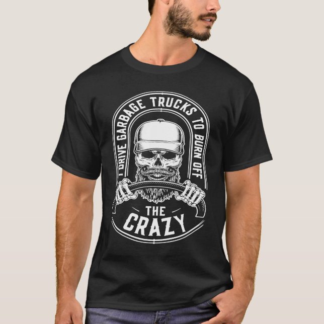 Camiseta Truck Driver Skull Trucking Big Rig  Trucker Garba (Frente)