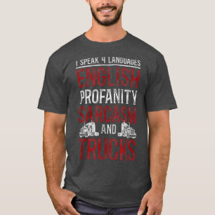 Camiseta Truck Driver Vintage I Fala 4 idiomas E
