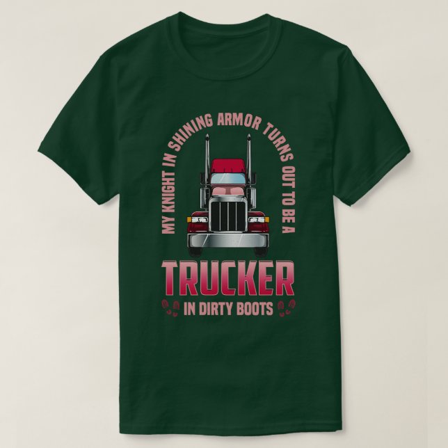 Camiseta Truck Driver Wife Funny Trucker Wife Gift (Frente do Design)