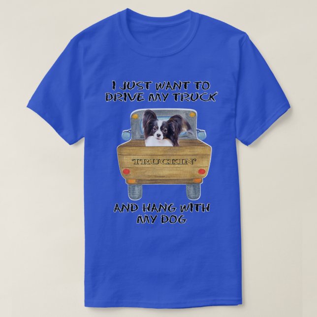 Camiseta Truck Drivers Dog Papillon (Frente do Design)