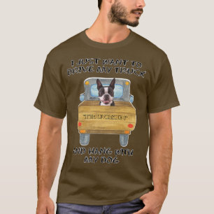 Camiseta Truck Driving Dog Boston Terrier 