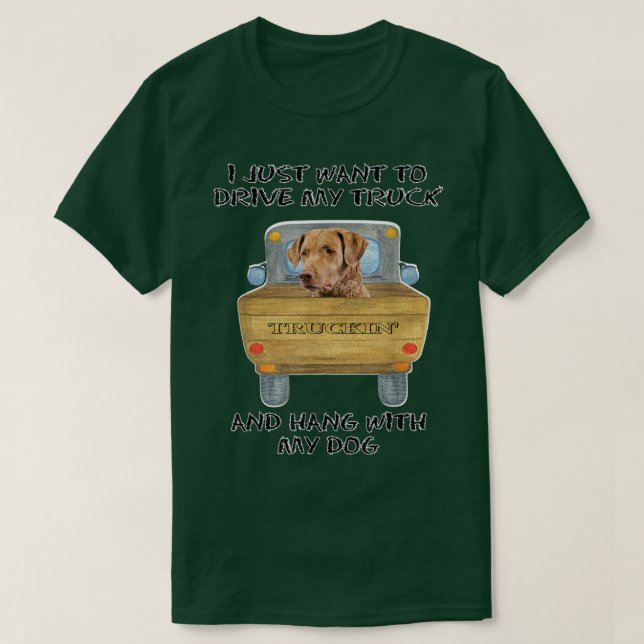 Camiseta Truck Driving Dog Chesapeake Bay Retriever  (Frente do Design)