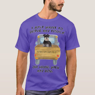 Camiseta Truck Driving Dog Miniature Schnauzer 22807