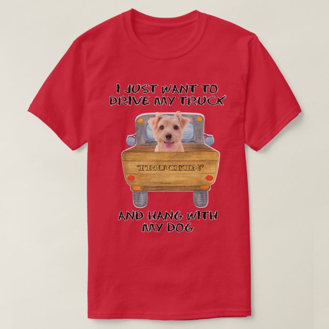 Camiseta Truck Driving Dog Norfolk Terrier  (Frente do Design)
