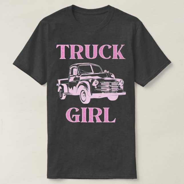 Camiseta Truck Girl, Girls Who Loves Trucks  (Frente do Design)