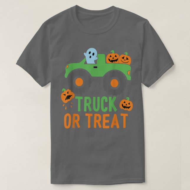 Camiseta Truck Or Treat Truck Pumpkin Halloween Costume Tru (Frente do Design)