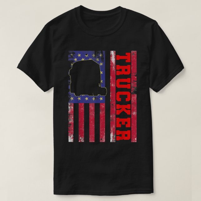 Camiseta Trucker Funny Truck Driver2984 (Frente do Design)