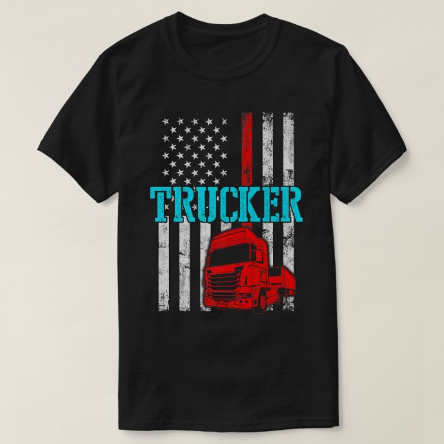 Camiseta Trucker Funny Truck Driver 2973 (Frente do Design)