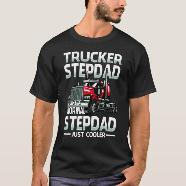Camiseta Trucker Stepdad Like A Normal Stepdad Just Cooler (Frente)