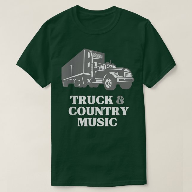 Camiseta Trucker Truck Driver Loves Truck and Country Music (Frente do Design)