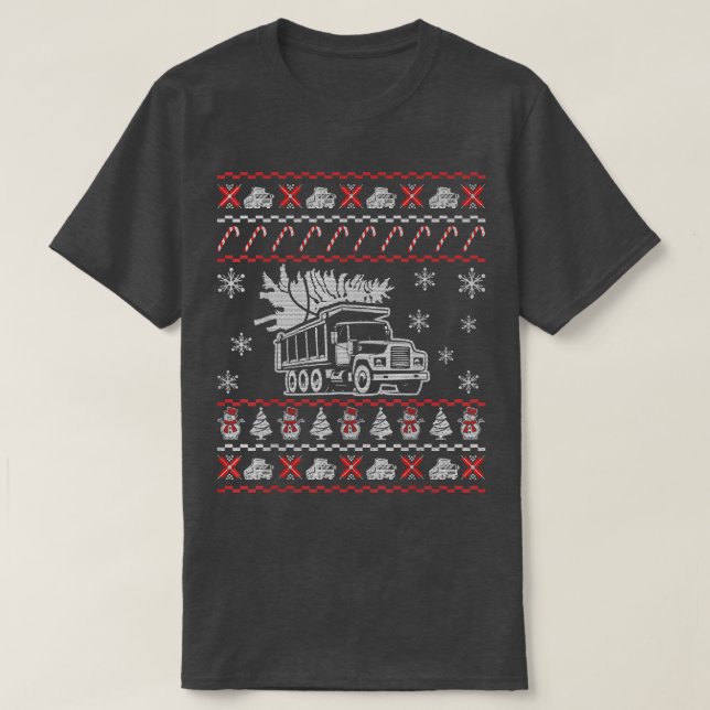 Camiseta Trucker Ugly Christmas Sweater Engraçado Presente  (Frente do Design)