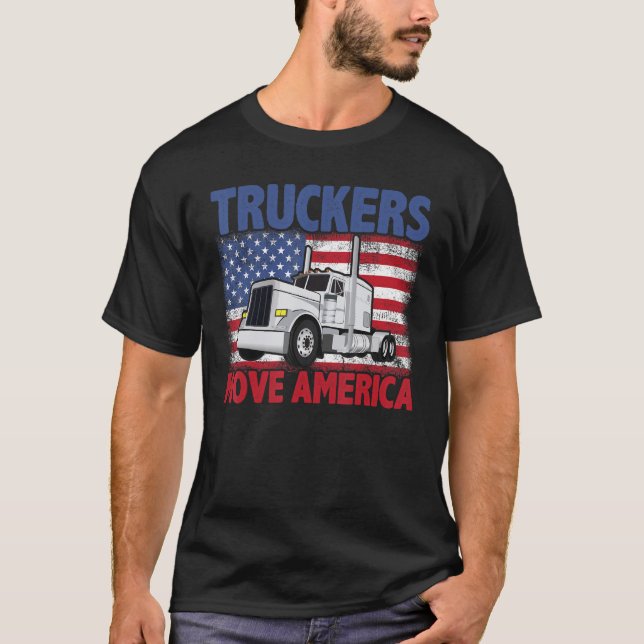 Camiseta Truckers Move America Semi Truck Driver US America (Frente)