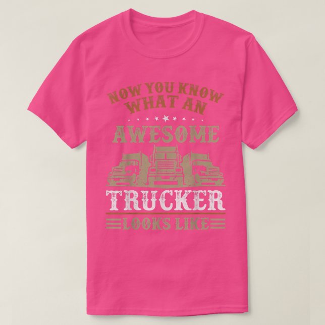 Camiseta Truckers What An Awesome Trucker Looks Like Truck  (Frente do Design)