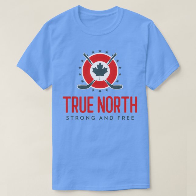 Camiseta True North Strong e Free Hockey Canada Maple Lea (Frente do Design)