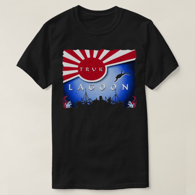 Camiseta Truk Lagoon Japan Flag Wreck Dive Scuba Diving  (Frente do Design)