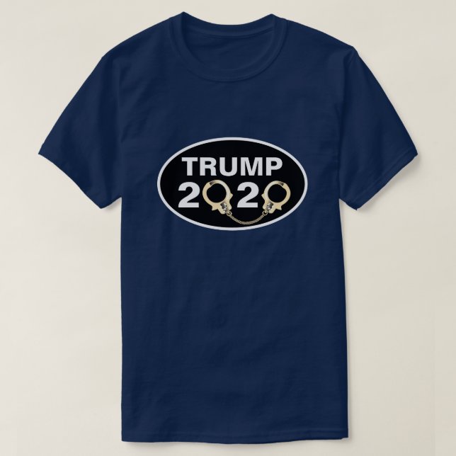 Camiseta Trump 2020 com algemas (Frente do Design)