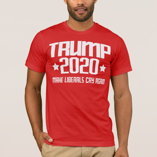 Camiseta Trump 2020 - Faça os Liberais Chorarem Novamente (Frente)