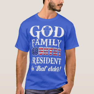 Camiseta Trump 2020 Pro Life God Family Country USA MAGA