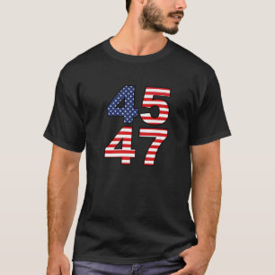 Camiseta Trump 2024 45 47 American Flag USA América 4º Of