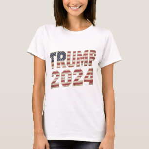 Camiseta Trump 2024 American Flag Adult Short