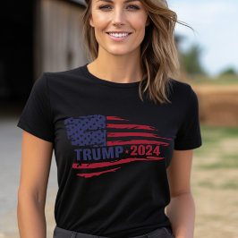 Camiseta Trump 2024 American Flag Grunge