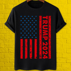 Camiseta Trump 2024 American flag Pro anti Biden
