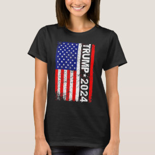 Camiseta Trump 2024 American Flag Vintage