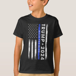 Camiseta Trump 2024 Back The Blue Thin Blue Line American