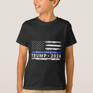 Camiseta Trump 2024 Back The Blue Thin Blue Line American
