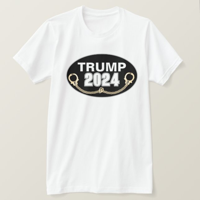 Camiseta Trump 2024 Com Algemas (Frente do Design)
