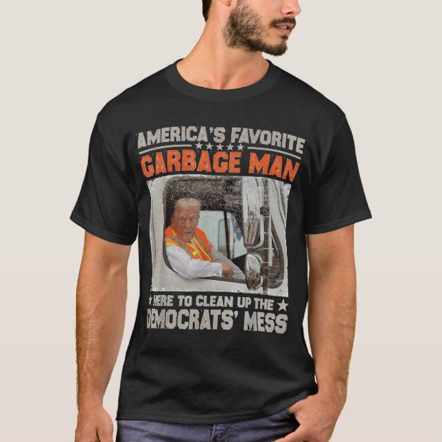 Camiseta Trump 2024 Eleição Trump Garbage Man Vote Trump (Frente)