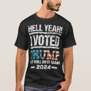 Camiseta Trump 2024 Eu Votei Trump Flag Tee MAGA Patriot Pa