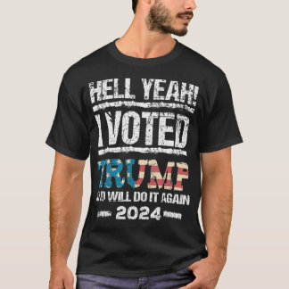 Camiseta Trump 2024 Eu Votei Trump Flag Tee MAGA Patriot Pa