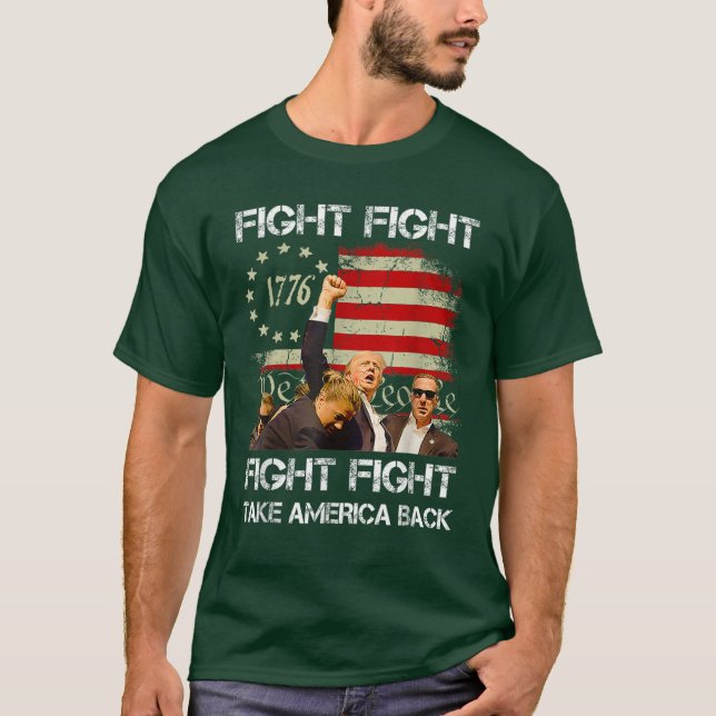 Camiseta Trump 2024 Fight Fist Rally Trump Rally 2024 (Frente)