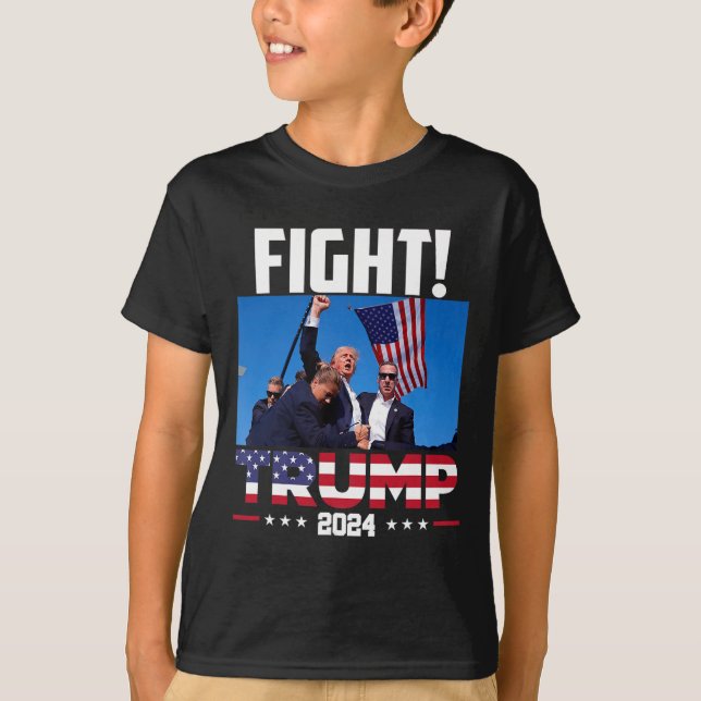 Camiseta Trump 2024 Fight Fist Rally Trump Rally 2024 Ameri (Frente)