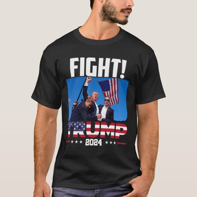Camiseta Trump 2024 Fight Fist Rally Trump Rally 2024 Ameri (Frente)