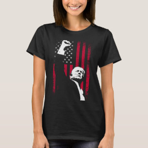Camiseta Trump 2024 Fist Fight For America U Flag Inaugur (