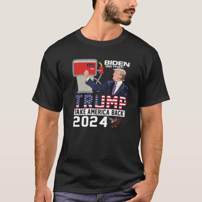 Camiseta Trump 2024 Flag Anti Joe Biden Mean Tweets Gas (Frente)