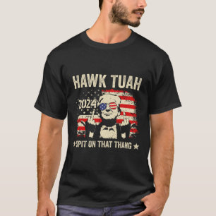 Camiseta Trump 2024 Flag Funny Hawk Tush Middle Finger 24 V