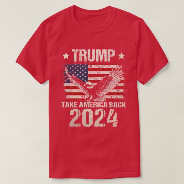 Camiseta Trump 2024 flag take America back men women Trump  (Frente do Design)