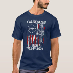 Camiseta Trump 2024 - Garbage For Trump 2024 American Flag