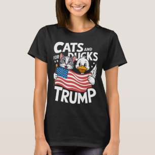 Camiseta Trump 2024 Kittens E Patos Apoiam Donald Trump