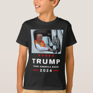 Camiseta Trump 2024 Leva A América Byck Trump Rides Em Garg