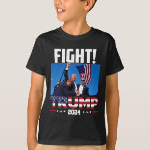 Camiseta Trump 2024 Luta Punho Comício Comício Trump 2024 A