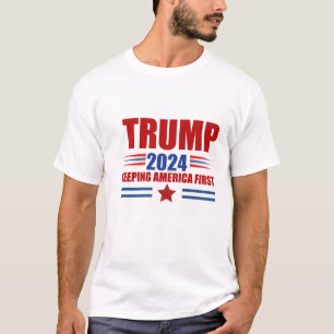 Camiseta Trump 2024: Manter a América Primeiro