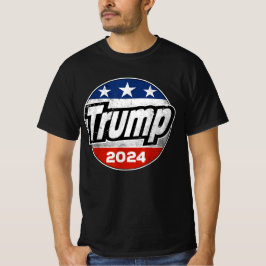 Camiseta Trump 2024 Para O Botão De Bandeira Do Presidente 