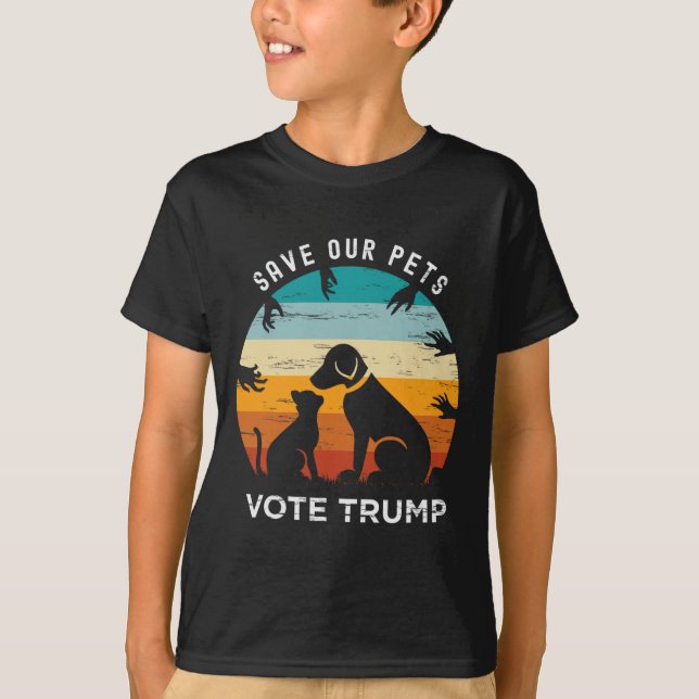 Camiseta Trump 2024 Presidente Salve Nossos Animais De Anim (Frente)