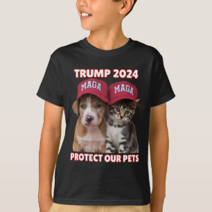 Camiseta Trump 2024 Proteja Nossos Animais Engraçados Comen