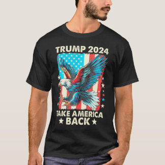 Camiseta Trump 2024 Retome A Bandeira Da Águia Dos Eua