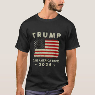 Camiseta Trump 2024 Retome América Bandeira Americana Trump